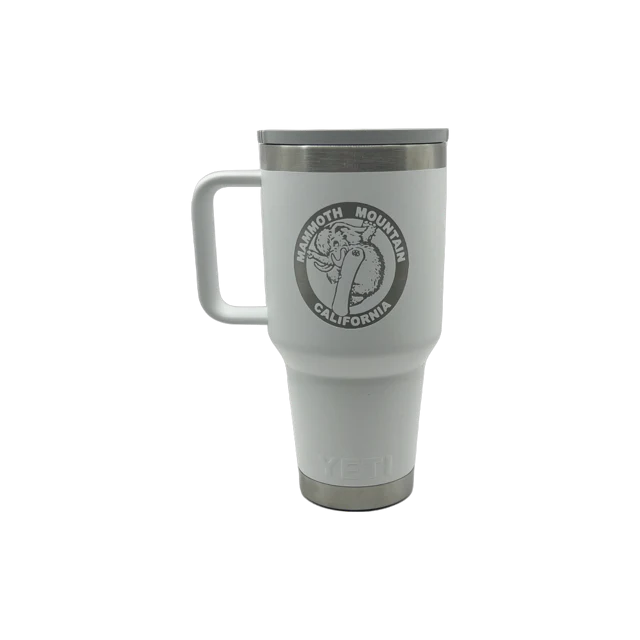 MAMMOTH SNOWBOARD WOOLLY YETI 30OZ TRAVEL MUG WITH STRAW